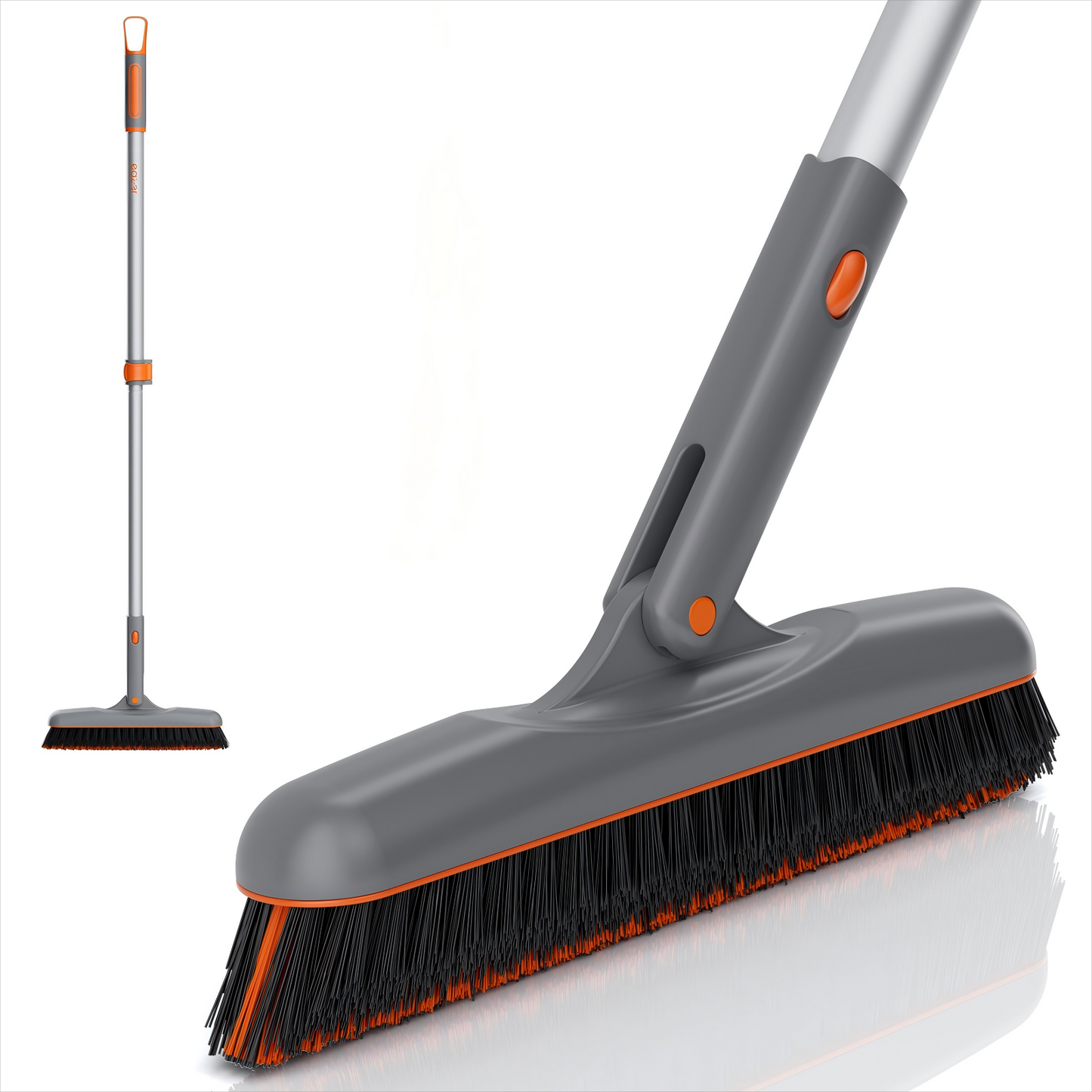 Eazer Grout Brush with Long Handle, 180°Rotation Tile Grout Cleaning Brush, V-Shape Shower Scrubber Cleaner, Stiff Bristle