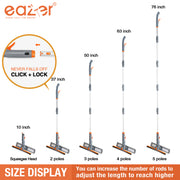 eazer 89’’ Spray Window Washer Kit - 3-in-1 Squeegee Cleaner with Extension Pole, Microfiber & Chenille Cloth for Indoor and Outdoor Use