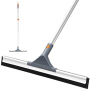 Eazer Floor Squeegee Broom - Heavy Duty Scrubber with 50.3'' Extendable Aluminum Pole and Rubber Blade