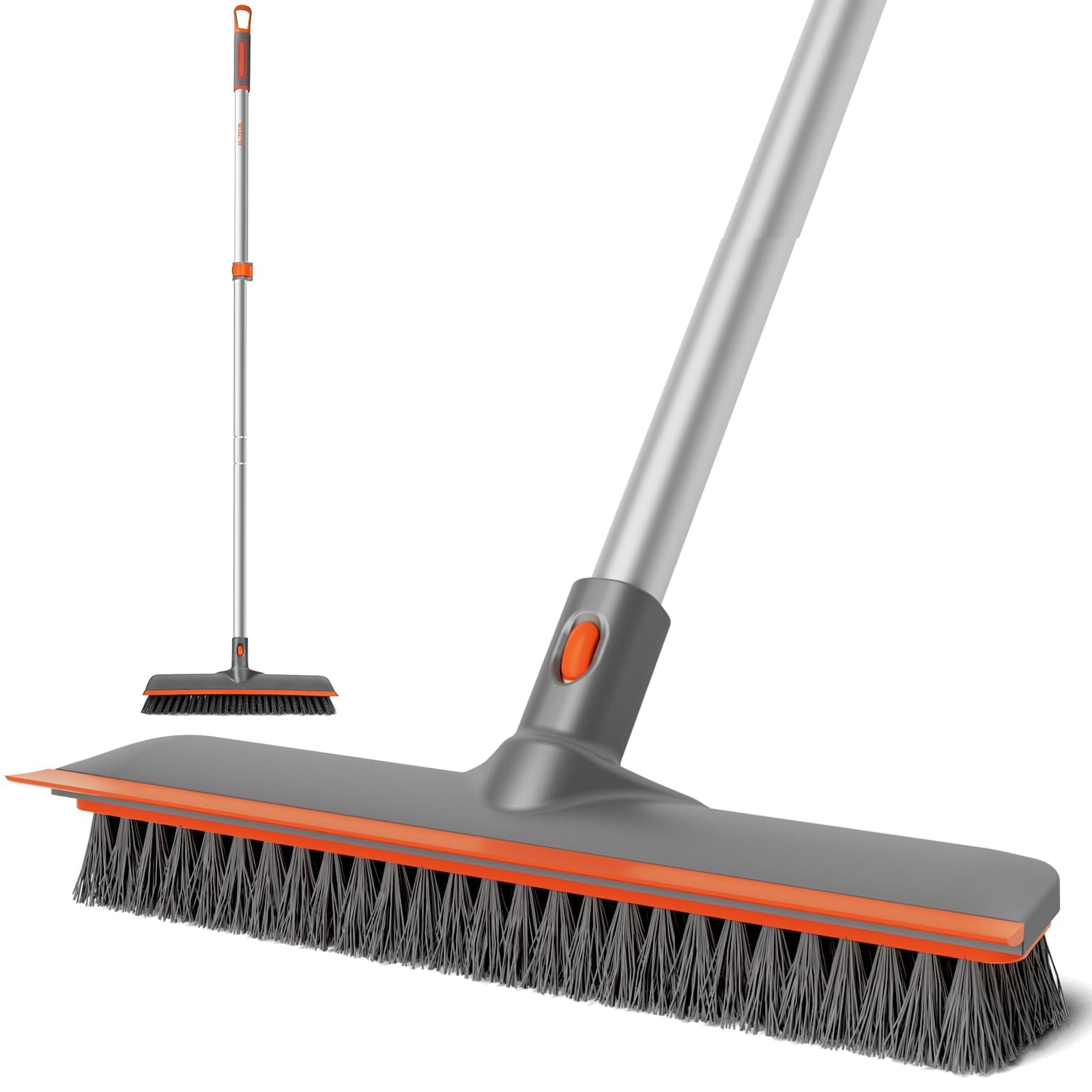 Eazer Floor Scrubber Brush - 2-in-1 Deck Scrubber with Long Handle