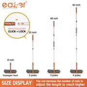 Eazer Squeegee Window Cleaner 2 in 1 Rotatable Window Cleaning Tool Kit, 62‘’ Window Washing Equipment with Bendable Head