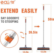 Eazer Floor Scrubber Brush - 2-in-1 Deck Scrubber with Long Handle