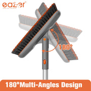 Eazer Grout Brush with Long Handle, 180°Rotation Tile Grout Cleaning Brush, V-Shape Shower Scrubber Cleaner, Stiff Bristle