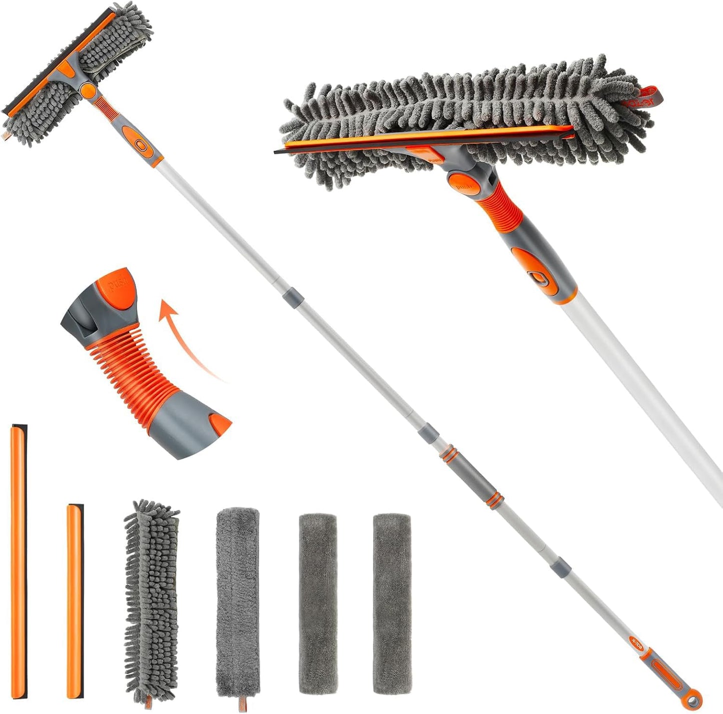 Eazer 64'' Squeegee Window Cleaner 2 in 1 Rotatable Window Cleaning Tool Kit