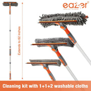 Eazer 64'' Squeegee Window Cleaner 2 in 1 Rotatable Window Cleaning Tool Kit