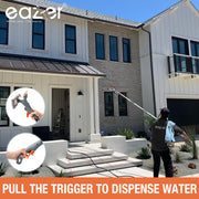 eazer 89’’ Spray Window Washer Kit - 3-in-1 Squeegee Cleaner with Extension Pole, Microfiber & Chenille Cloth for Indoor and Outdoor Use
