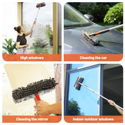 Eazer Squeegee Window Cleaner 2 in 1 Rotatable Window Cleaning Tool Kit, 62‘’ Window Washing Equipment with Bendable Head