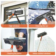 Eazer Window Squeegee Cleaner - 2 in 1 Window Cleaning Tool Kit, 62inch Extension Pole