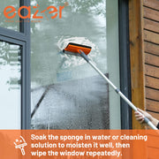 Eazer 46'' Professional Window Cleaner Tool with 2-in-1 Rotatable Squeegee and Extension Pole