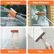 Eazer 46'' Professional Window Cleaner Tool with 2-in-1 Rotatable Squeegee and Extension Pole