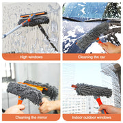 Eazer 89'' Squeegee Window Cleaner - 2 in 1 Rotatable Tool Kit with Extension Pole