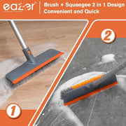 Eazer Floor Scrubber Brush - 2-in-1 Deck Scrubber with Long Handle