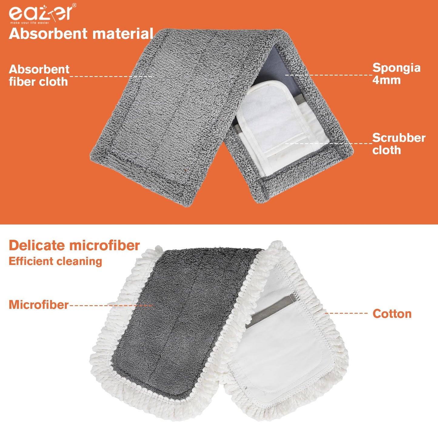 Eazer Microfiber Cleaning Cloth Set - Four-Piece for Effective Cleaning