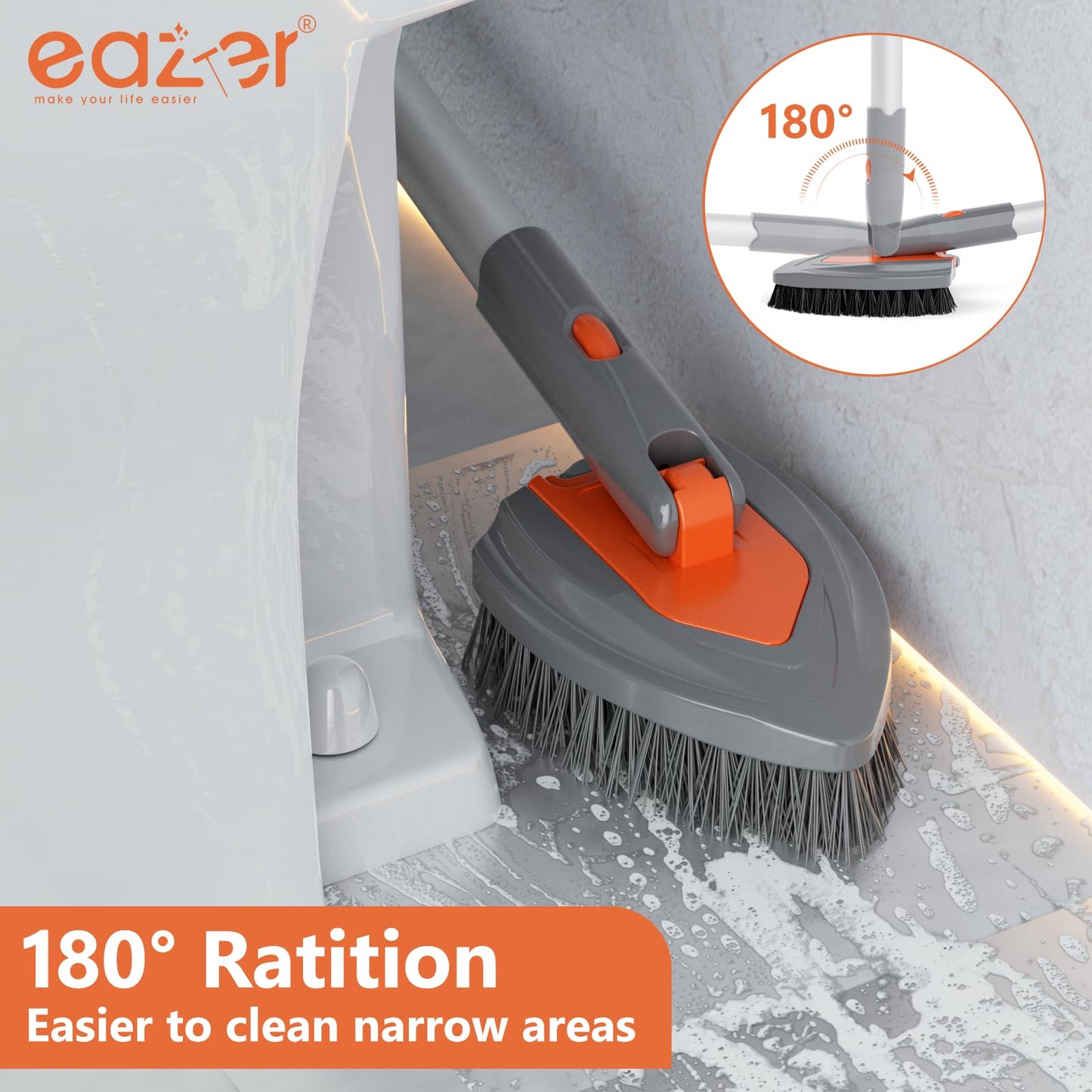 Eazer 180° Rotation 4-in-1 Bath Scrubber - The Ultimate Cleaning Tool