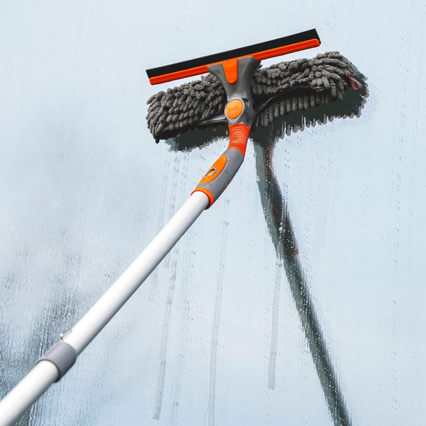 Eazer Window Squeegee and Scrubber Combo Tool Attachment Kit - Pole Not Included.