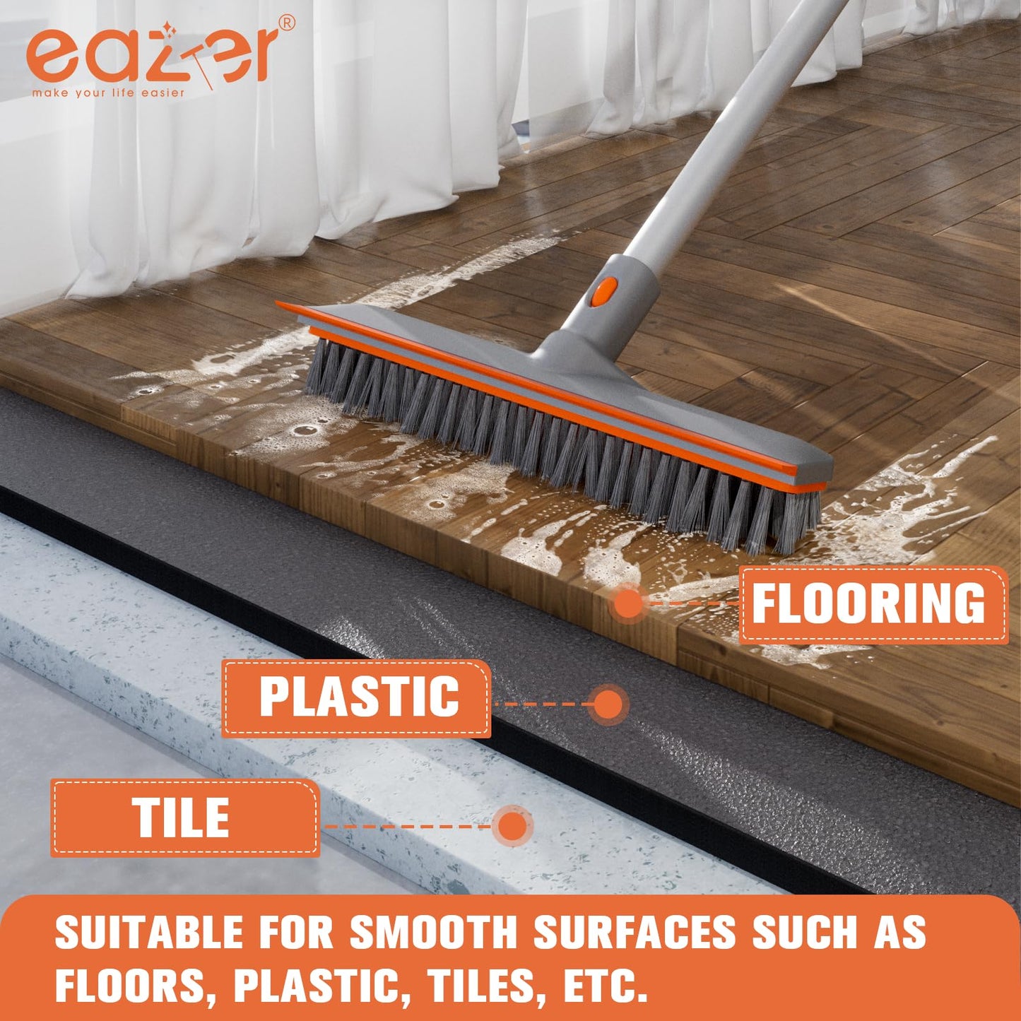 Eazer Floor Scrubber Brush for EAB03, 2-in-1 Deck Scrubber Brush