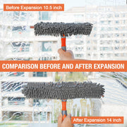 Eazer Window Squeegee and Scrubber Combo Tool Attachment Kit - Adjustable 10.5/14-Inch Head